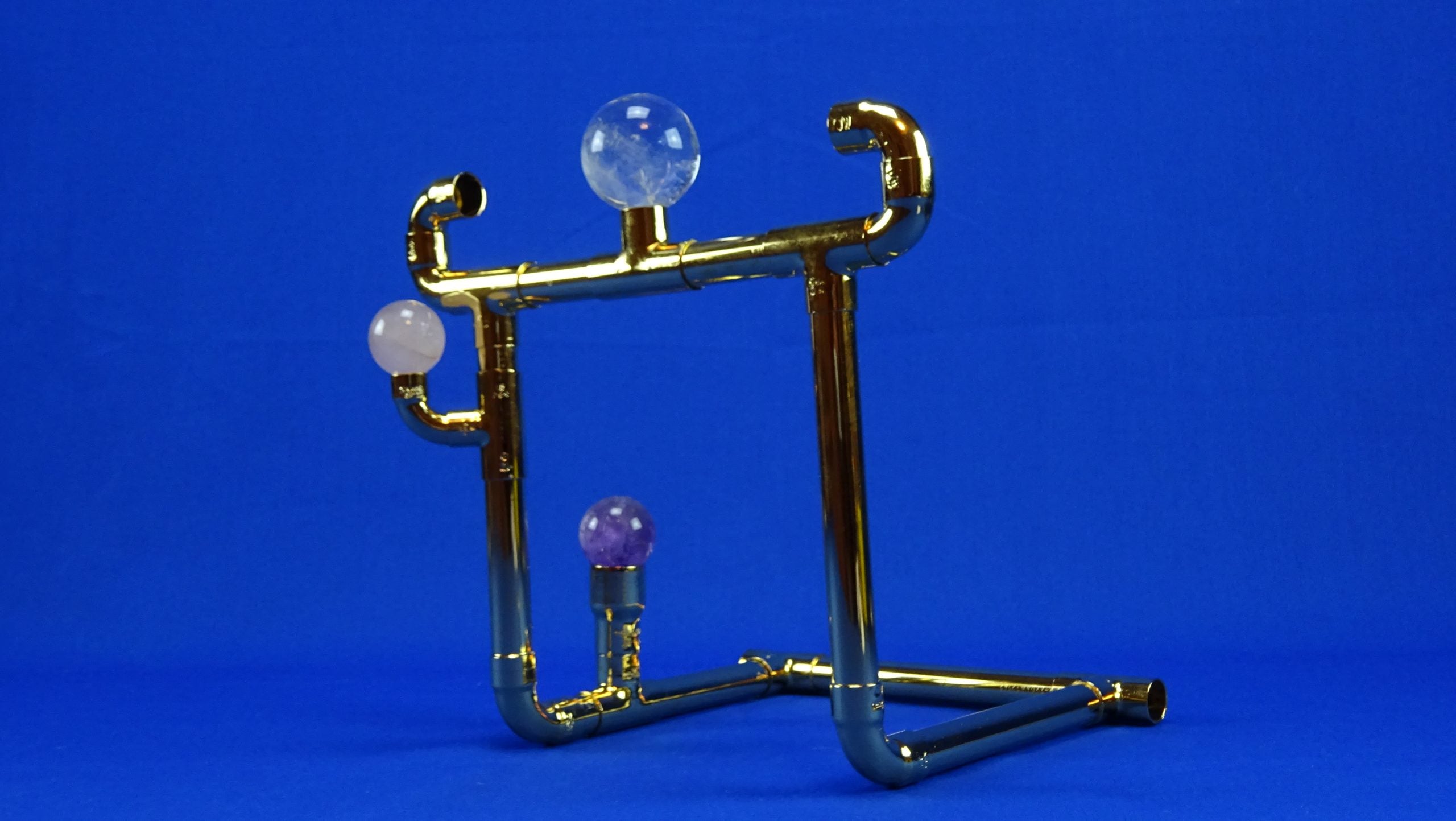 Dimensionstor klein - vergoldet + 3 Kristallkugeln