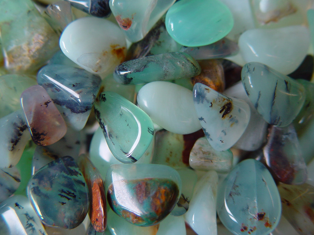 Andenopal 1A - azurblau - Kristallstab C-Füllung