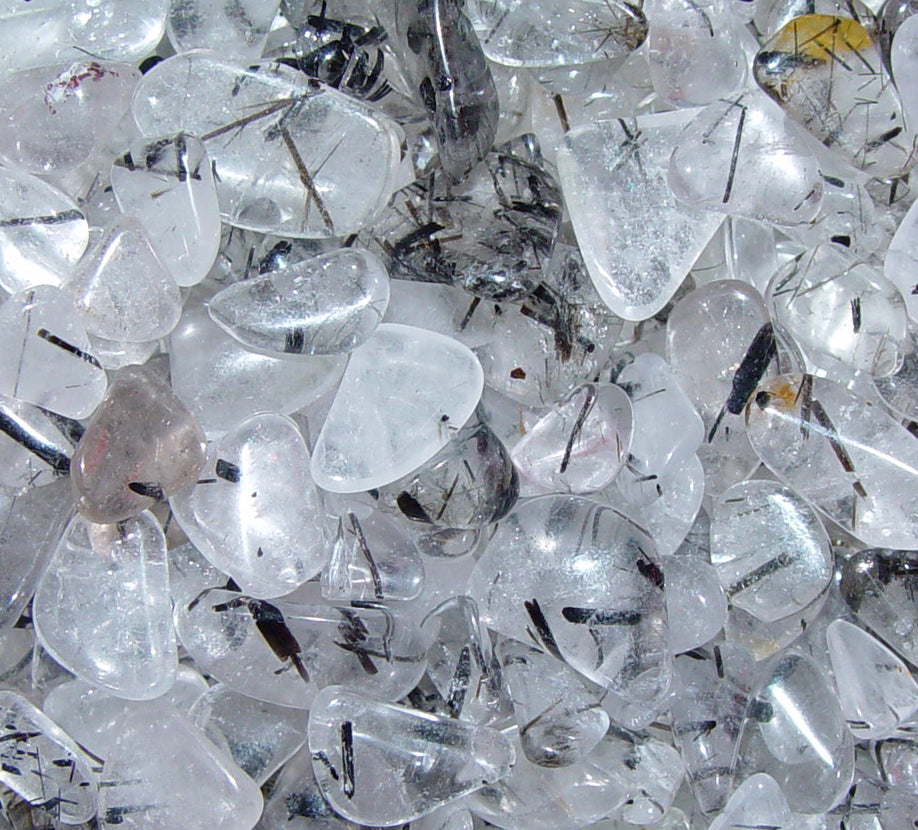 Bergkristall mit Turmalin-Dendriten - Kristallstab A