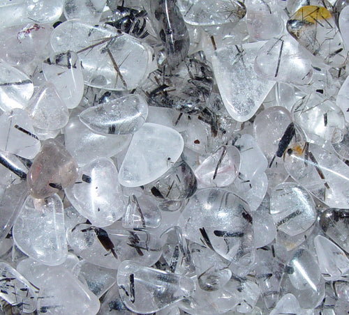 Bergkristall mit Turmalin-Dendriten - Kristallstab A