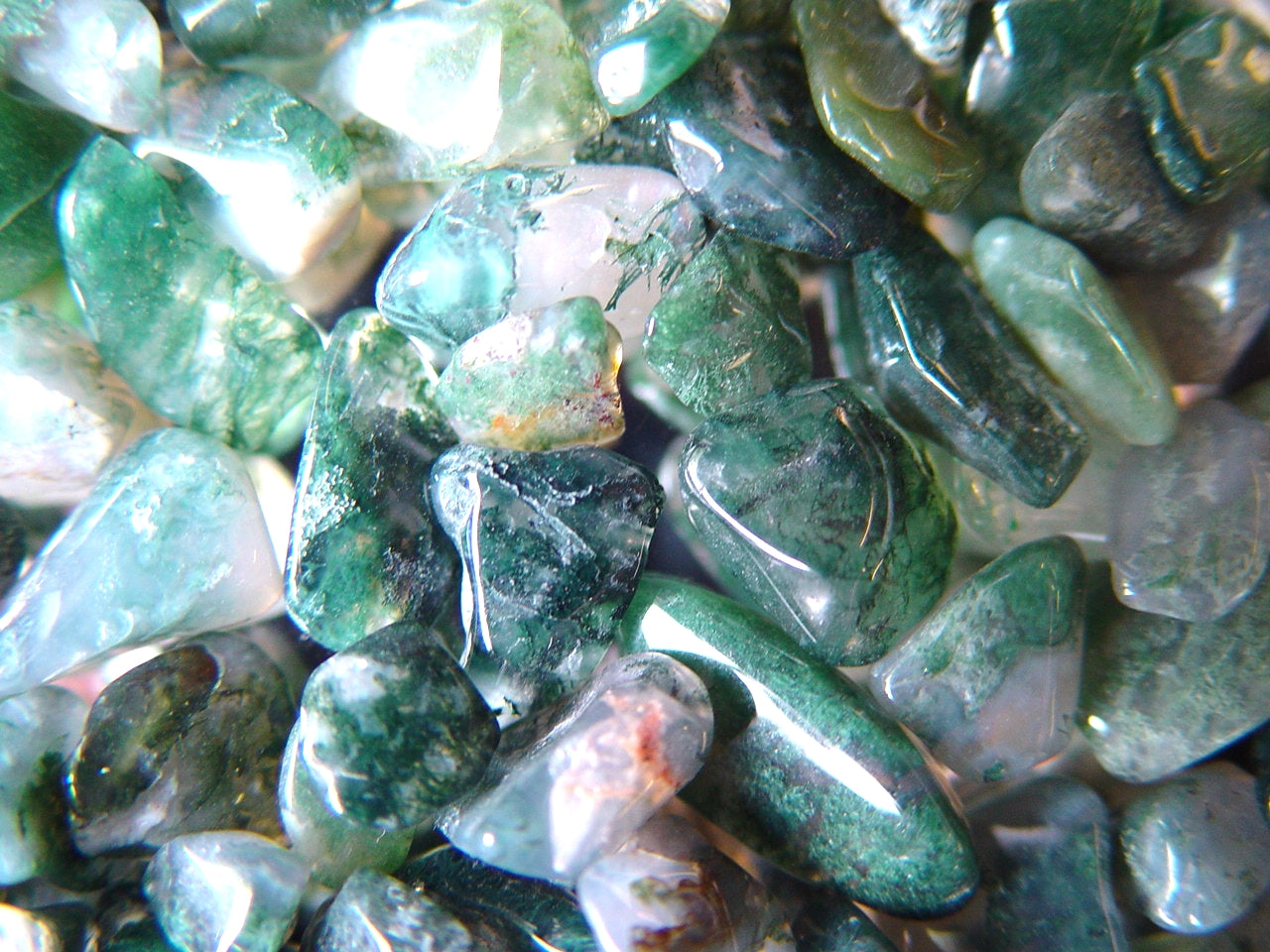 Achat - Moosachat - Kristallstab C-Füllung