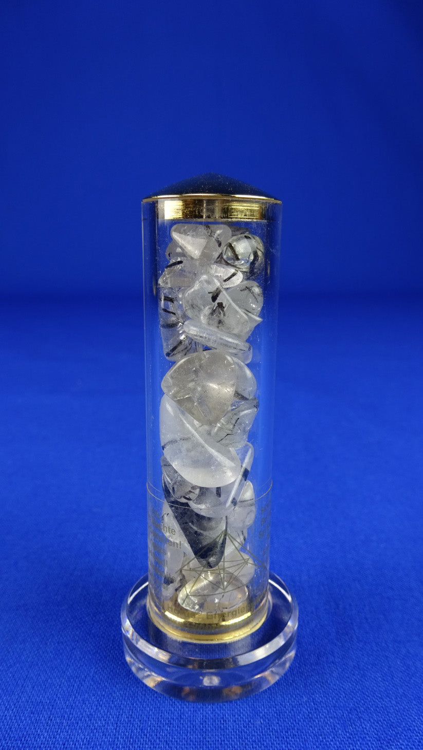 Bergkristall mit Turmalin-Dendriten - Kristallstab A