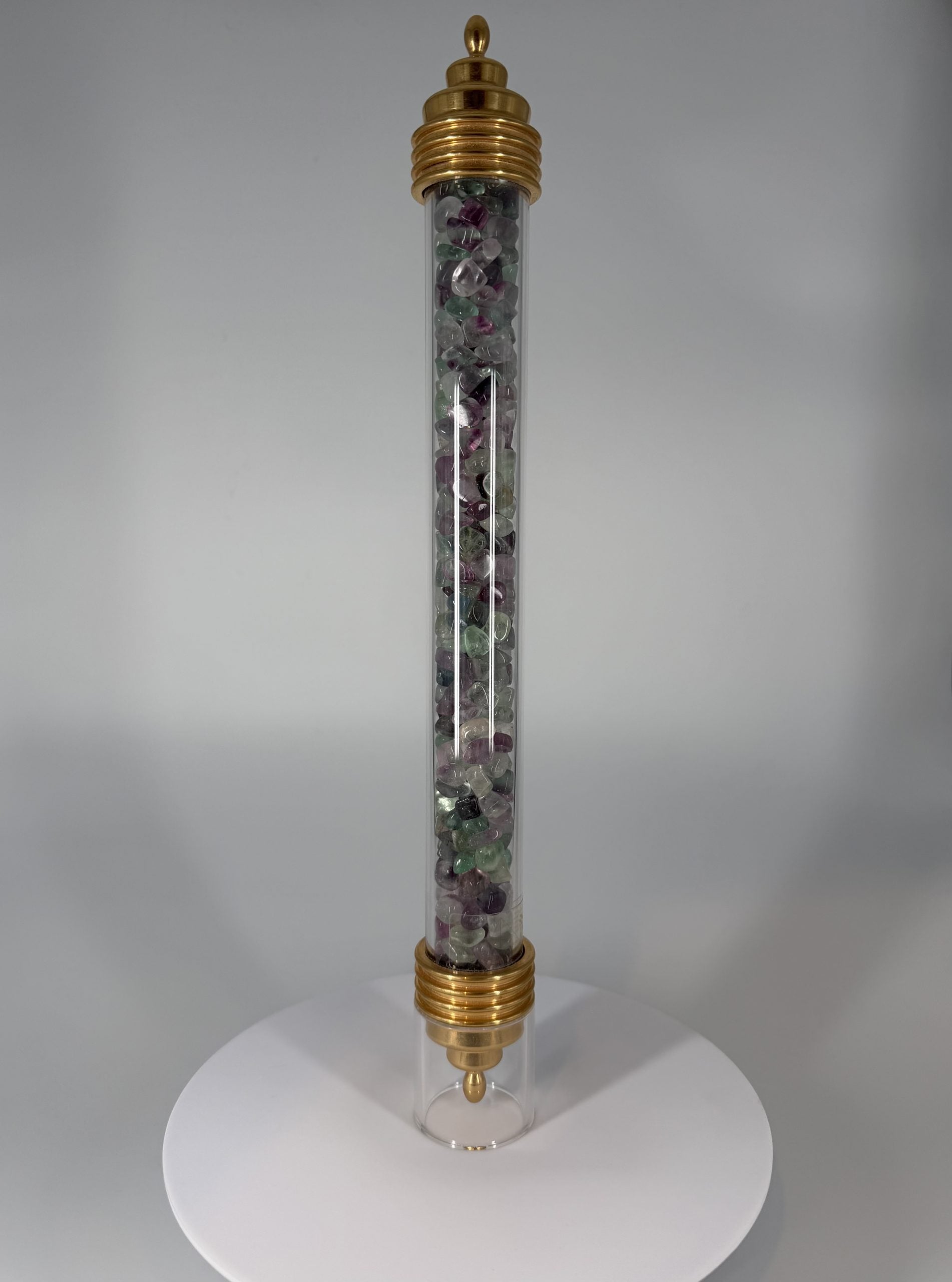 Horus Kristallstab Fluorit grün-violett
